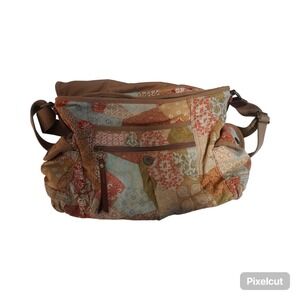 Fossil Handbag Womens Multi Patchwork Adjustable Crossbody Strap Messenger Bag